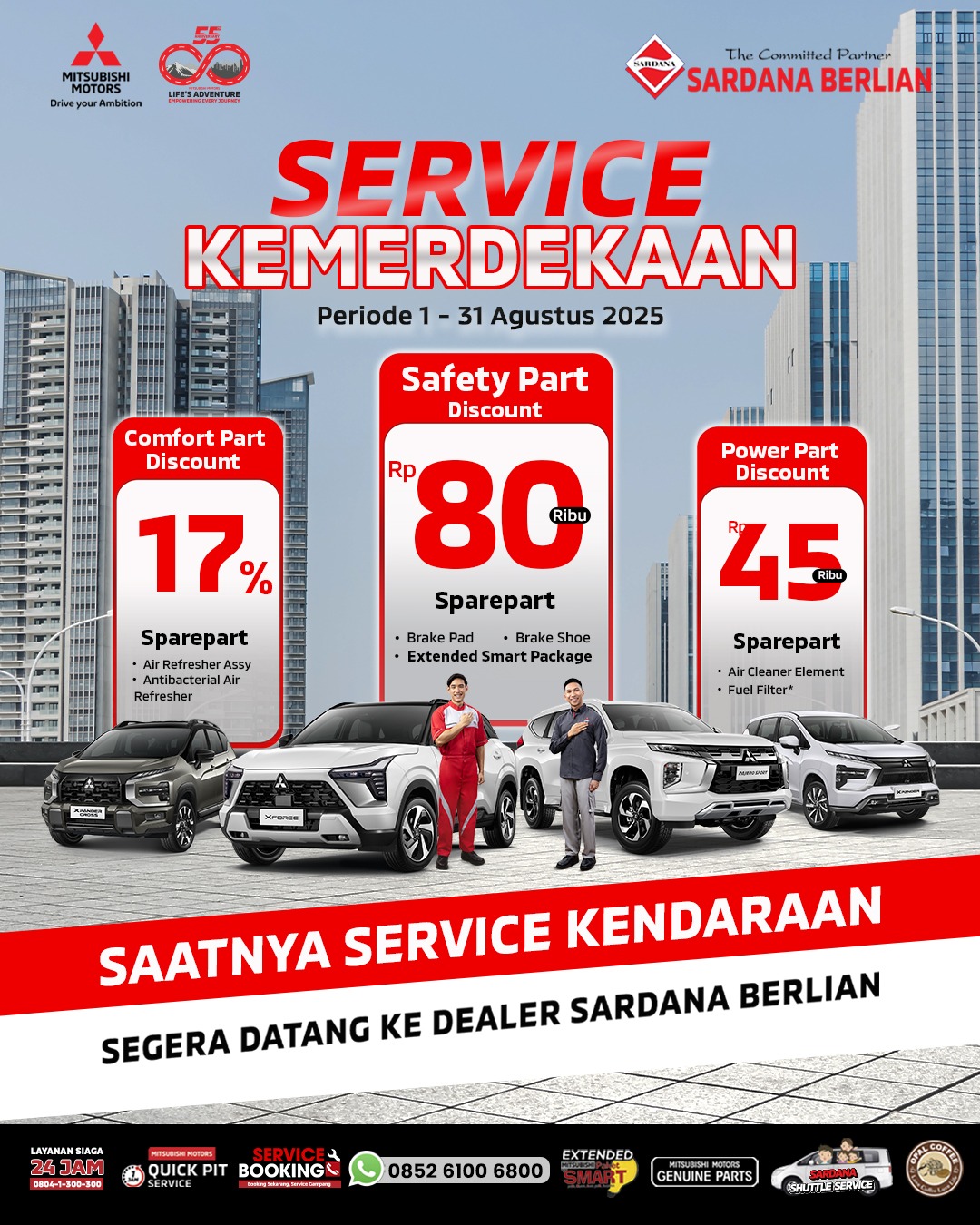 Promo Servis Mitsubishi Sardana Medan Agustus 2025 